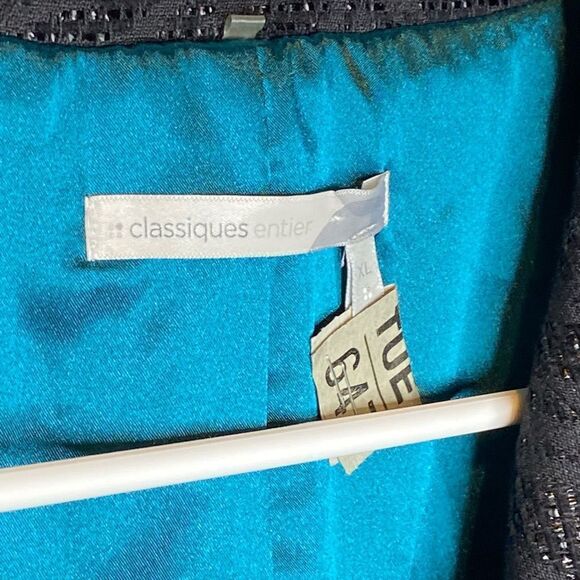 Classiques entier large button textured plus size blazer career black XL lined n - Picture 6 of 8